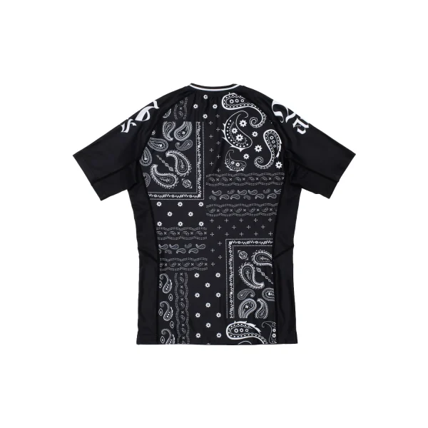 PAISLEY SHORT SLEEVE RASHGUARD (BLACK) - Image 2