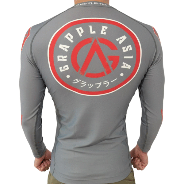 Aesthetic x Grapple Asia Rashguard - Longsleeve (Grey) - Image 2